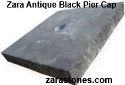 Antique Black Pier Cap with Drilled Hole